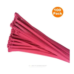 100 x Fluorescent Pink Cable Ties 200 x 4.8mm / Extra Strong Zip Tie Wraps