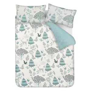 Smart Living Luxury Super Soft & Elegant Reversible Winter Woodland Duvet Cover with Pillowcase