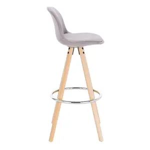 Ayala Upholstered Counter Stool with Solid Wood Frame (Set of 2) Light Grey