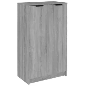 Berkfield Shoe Cabinet Grey Sonoma 59x35x100 cm Engineered Wood