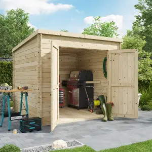 BillyOh Pro Pent Log Cabin Wooden Shed - W2.5m x D2.5m (8 x 8ft) - 19mm Thickness