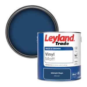 Leyland Trade Vinyl Matt Walls & Ceilings Emulsion Paint Midnight Magic (PPG1162-7) 2.5L