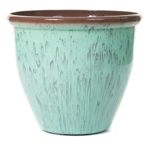 30cm Running Glaze Planter - Green