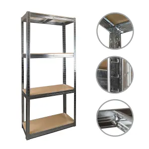 Galvanised Garage Starter Kit 2 x Shelving Bays 1500h x 700w x 300d mm 1 x Workbench 900h x 1200w x 600d mm 175kg per Shelf