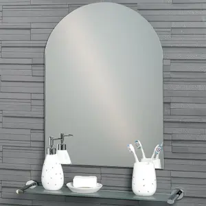 Showerdrape Hampton Arched Oval Wall Mounted Frameless Bathroom Mirror 70 x 50cm