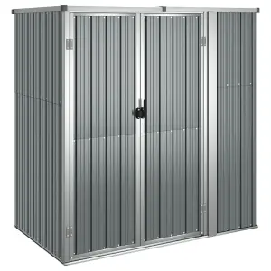 Berkfield Garden Tool Shed Grey 161x89x161 cm Galvanised Steel