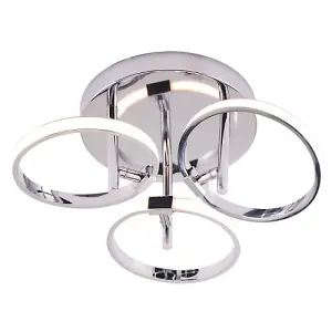 Modern Adjustable Polished Chrome Plated Halo Rings LED Ceiling Lighting Fitting