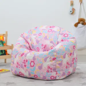 Veeva Kids Unicorn Bean Bag Chair Purple Childrens Bean Bags