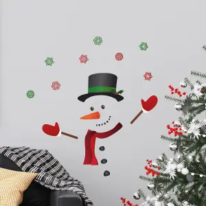 Happy Snowman Decoration Stickers Set Wall Stickers Wall Art, DIY Art, Home Decorations, Decals