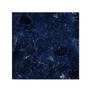 Ocean Blue Quartz Effect Premium Glass Kitchen Splashback W600mm x H650mm