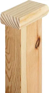 Cambridge Half Flat Cap Clear Pine to fit 90mm Newel Post (W) 110mm x (L) 52mm x (H)27mm