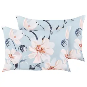 Set of 2 Outdoor Cushions APRICALE Blue