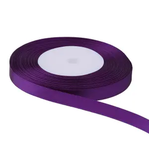 15mm Purple Double Sided Satin Polyester Ribbon Roll, 25 metres