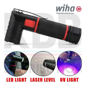 Wiha Flashlight With LED Laser And UV Light 100 To 310lm Pocket Clip 41286