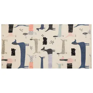 Cotton Kids Rug Dogs Print 80 x 150 cm Multicolour TEMIAJ