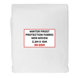 Heavy duty (50gsm)plant protection fleece ,protect against wind rain, frost (3.2m x 10m, White)