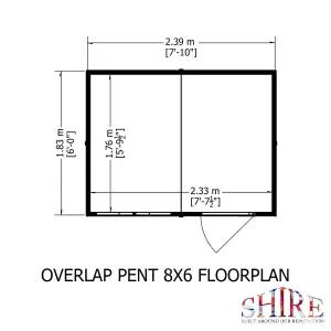 Shire 8x6 Overlap Pent Shed with Window