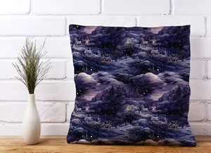 Snowy Christmas Village On A Starry Night Cushions 60cm x 60cm