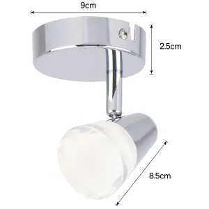 Rhea Adjustable Single Chrome Spotlight