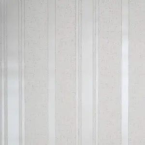 GoodHome Solfia White Glitter effect Striped Textured Wallpaper Sample