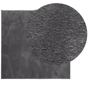 Rug HUARTE Short Pile Soft and Washable Anthracite 200x200 cm