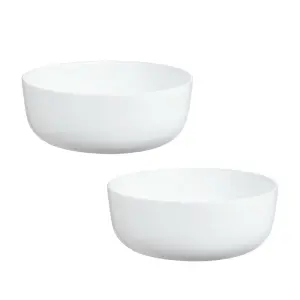 URBNLIVING 18cm Diameter Set of 2 White Serving Bowl Food Dishes