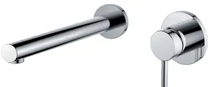 VURTU Ares 2 Tap Hole Wall Mounted Basin/ Bath Filler, 1/4 Turn, Single Lever Ceramic Disc, Chrome, 414700