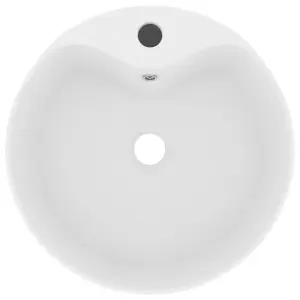 Luxury Wash Basin with Overflow Matt White 36x13 cm Ceramic