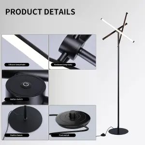 Garwarm 3-Light Dimmable LED Floor Lamp with Remote