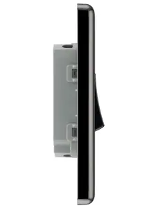 GoodHome 20A 2 way 2 gang Light switch Gloss Black Nickel effect