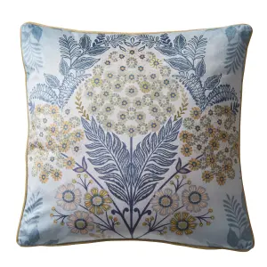 Evelina Geometric Floral Velvet Filled Cushion