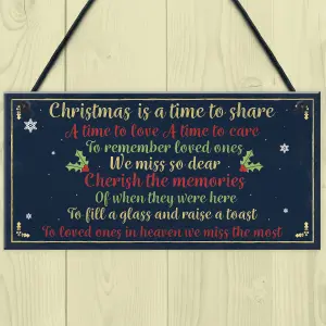 Red Ocean Christmas Xmas Memorial Tree Hanging Decoration Bauble Family Grave side Memorial Poem Quote Gift