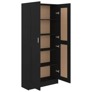 Berkfield Book Cabinet Black 82.5x30.5x185.5 cm Engineered Wood