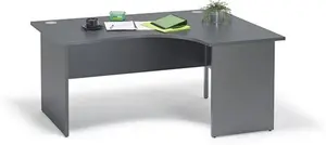 Graphite Grey Curved Executive Panel End Office Desk | Right Hand 1600mm Wide Curved Desk Graphite Grey