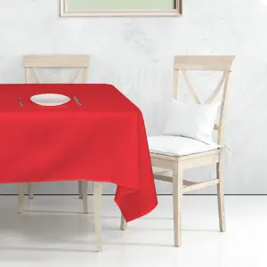 Neel Blue Polyester Tablecloth Rectangular 70"x108" - Red