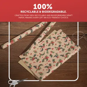 Kraft & Co 2 Pack Christmas Wrapping Paper Roll  (Ginger Bread)