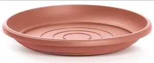 Round Plastic Water Plant Pot Saucer Trays Terracotta 9cm