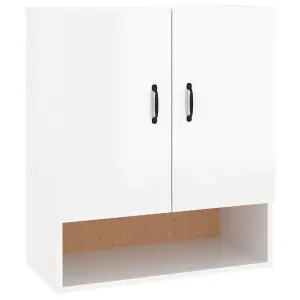 Berkfield Wall Cabinet High Gloss White 60x31x70 cm Engineered Wood