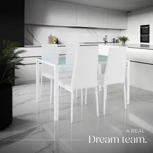 Dining Table and Chairs Berlin - dining table & 4 chairs - white