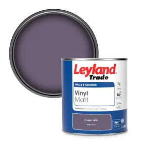 Leyland Trade Vinyl Matt Walls & Ceilings Emulsion Paint Grape Jelly (PPG1177-6) 1L