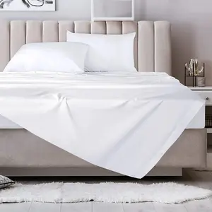 100% Egyptian Cotton Flat Sheets White Bed Sheet Single Double King S.King Size Hotel Quality Flat Bed Sheets