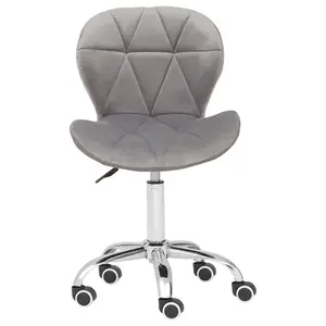 Maison by Premier Grey Velvet Quilted Home Office Chair