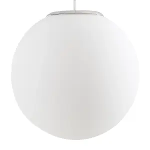 ValueLights Metropolis Modern Large White Glass Globe Ceiling Pendant Light Shade