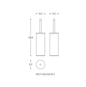 Cosmic Free Standing Toilet Brush Matte Stainless Steel Logic