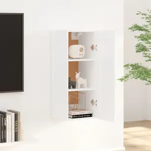 Berkfield Hanging Cabinet White 35x34x90 cm Engineered Wood