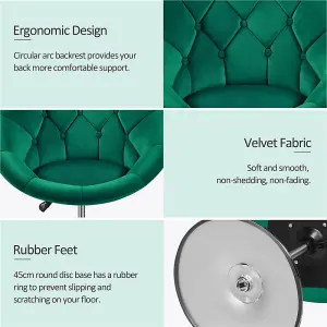 Yaheetech Green Upholstered Height Adjustable Round Swivel Chair