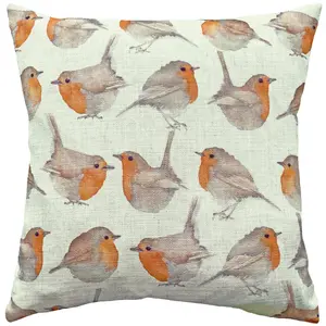 Evans Lichfield Robin Novelty Printed Feather Filled Cushion