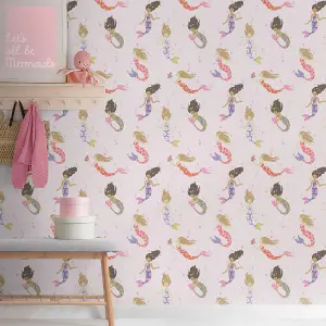 Cath Kidston Mermaids Wallpaper Multi 182534