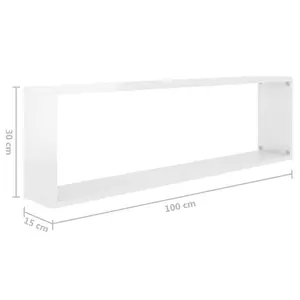 Aycel Cubby Shelf (Set of 2) Gloss White / 30cm H x 100cm W x 15cm D