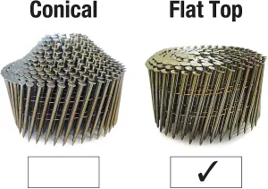 Tacwise 0777 Type 2.8 x 50 mm Galvanised Flat Top Coil Nails 16 degree Collated